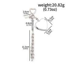 1pc Y2K Silver Bead Heart Foldable Double-Sided Makeup Mirror Keychain, Minimalist Metal Heart-Shaped Car Key Ring Pendant, Women's Gift - Multicolor - View 16