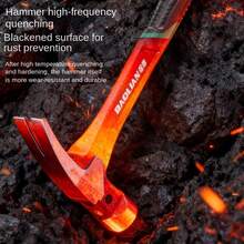 Heavy-Duty One-Piece Handle Claw Hammer, Multi-Function Carpentry Hammer, Nail Puller/Remover, Magnetic Nail Holding Hand Hammer, Manual Tool - Claw Hammer - View 9