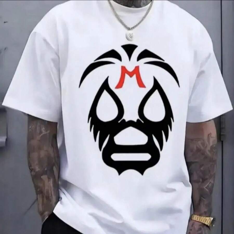 Men's T-Shirt With Classic Video Game Character Design, Casual And Modern Style, Perfect For Gamers. - 玫紅色 - 查看 1