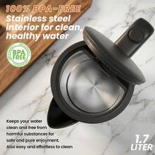 SUPERLEX 1.7L Electric Tea Kettle With Visual Water Level Display, 3000W Fast Boiling Water Kettle, Auto Shut-Off When Water Lacking & Dry Boiling Protection. PP Body With Anti-Scalding Design, Ideal For Coffee & Tea. - 英規插(220-240V) - 查看 10