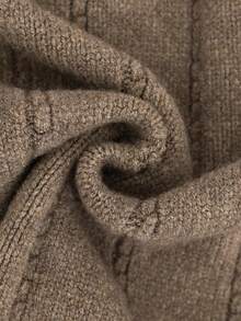 Women's Long Sleeve Solid Color Front Button Office Cardigan Fall - Brown - View 11