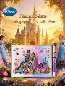 1PC Officially Licensed Princess Deluxe Signature Book With Pen 100 Pages Sparkling Autograph Collector For Parties Magical Xmas Halloween Gift Decor - Multicolor - View 1