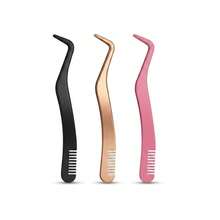 2-In-1 Multi-Purpose Eyelash Comb & Tweezers, Colorful Eyelash Curler, Creative DIY Eyebrow Brush, Stainless Steel Eyelash Extension Tweezers With Comb, Fashion New Design - Pink - View 25