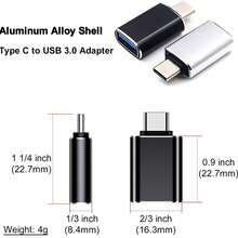 1/2/3入 Type-C OTG 轉接頭 USB 轉 Type-C 手機平板電腦 C 口轉接器 U 盤車載轉換器 USB 儲存卡隨身碟 U 盤滑鼠鍵盤集線器 手機電腦通用 相容 iPhone 17/16/15 及其他系列 即插即用轉換器 - 黑色 - 查看 7