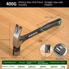 Heavy-Duty One-Piece Handle Claw Hammer, Multi-Function Carpentry Hammer, Nail Puller/Remover, Magnetic Nail Holding Hand Hammer, Manual Tool - Claw Hammer - View 3