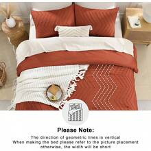 Andency - Queen Size Comforter Set For Queen Bed, Bohemian, Soft, Warm, Tufted And  Design, Neutral Tone, Aesthetic, Rustic, Beautiful, Textured, 3 Pieces, Beige/Cream - Terracotta - View 5