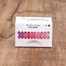 6Pcs Rainbow Candy Color Washi Tape Set, DIY Decorative Journal Sticker Tape Student Craft Stationery - Multiple Styles - View 11