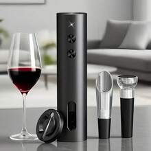 Rechargeable Electric Wine Bottle Opener With Foil Cutter, Pourer, Vacuum Stopper And Storage Base, Type-C Charging Automatic Corkscrew - Multicolor - View 12