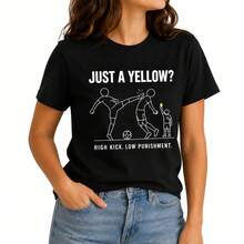 Vintage Oversized Unisex T-Shirt, Funny Soccer Foul Meme Tee, Y2K Sports Fan Tee,  And Cute Urban Style Top, Match Day Outfit - 黑色 - 查看 7