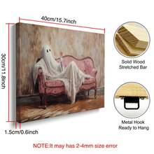 1pc Framed/Unframed Vintage Ghost Cocktail Funny Canvas Poster Spooky Halloween Bar Cart Kitchen Wall Art Print Pink Academia Decor Retro Painting For Dining Room,Living Room,Bedroom,Modern Home Decoration - A - View 13
