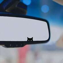 Pegatina de gato asomándose, pegatina para coche, pegatina de gato negro asomándose, botón en blanco, pegatina de vinilo, pegatina para coche, pegatina de vinilo, pegatina desplegable, pegatina de gato - A - Ver 8