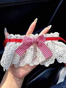 Lovely Car Gear Shift Knob Cover For Manual & Automatic Transmission, Decorative Protective Handle Cover Set - Bow Tie - View 3