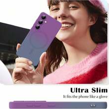 Étui de téléphone souple à dégradé de couleurs, compatible avec Galaxy A17 A07 A56 A36 A26 A16 A06 A05 A55 A35 A25 A15 A05 S25 FE S24 S23 S22 S21 S20 Ultra Plus FE Note 20 10 S23 FE S25 Edge, housse de protection pour la charge - Gris-violet - Voir 6