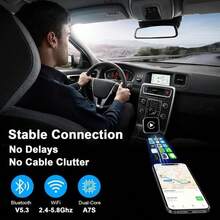 二合一无线 CarPlay 和 Android Auto 适配器，有线转无线转换器，即插即用，15 秒快速连接，自动重连，兼容原厂有线 CarPlay - A - 查看 4