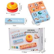 Children's Early Education Animal Matching Game Blocks Toy, Single/Double Player Matching Game Interactive Board Game, Suitable For Boys And Girls 3+ Years Old For Logical Thinking And Reaction Training, Parent-Child Interaction, Party Tabletop Game Toy - Multicolor - View 3