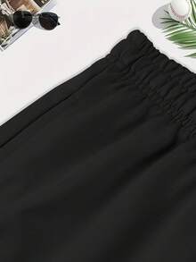 Pantalones cortos casuales de moda para hombre: pantalones cortos deportivos con cordón ajustable para primavera/verano. - Negro - Ver 6