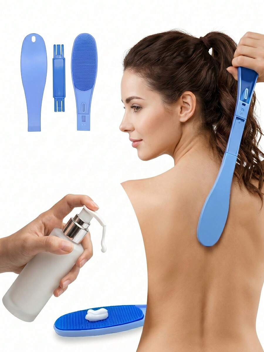 1件裝背部乳液塗抹器,適用於自我曬黑、保濕及塗抹藥膏至難以觸及部位 - 查看 1