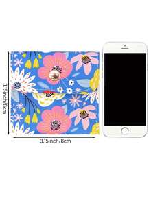 1/5/10/20pcs Fresh Floral Snap Button Jewelry Bags, Made Of Soft And Durable Fabric, Paired With Exquisite Gold Snap Buttons, Compact And Space-Saving. - Multicolor - View 10