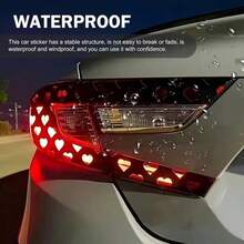 Self-Adhesive Tail Light Hollow Stickers, Romantic Heart Design, Trimmable Size, Universal Fit For Most Car Models, Premium Exterior Decoration - Heart-shaped Taillight Stickers - View 5