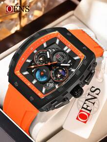 SANDA. OFNS 1203 Luxury Men's Quartz Watch Multifunctional Timing Watch Three Eye Six Pin Quartz Watch Calendar Business Men's Watch - One Size Fits All - View 14