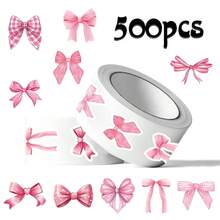 500pcs/Roll Pink Bowknot Roll Stickers DIY Computer Stickers Gift Decoration Scrapbook Sealing Tape Labels - View 3