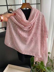 1pc Elegant High-End Snake Print Scarf, Bohemian Style Women's Fashion Versatile Long Shawl, Summer Multi-Functional Sun Protection Beach Towel, Travel Decorative Wrap - Pink - View 1