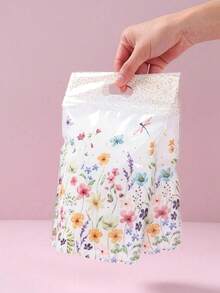 1/5/10/15/25pcs Spring Floral Pattern Stand-Up Bags, Convenient Bags, Snack Bags, Gender Reveal Party Decor, Birthday Party Decor, Candy Bags, Floral Party Decor, Gift Packaging Bags, Upright Bags, Spring Party Decor, Gift Supplies - Multicolor - View 7