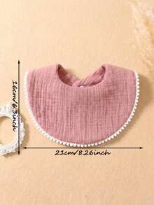 6 Buah Celemek Bayi Baru Lahir Warna Permen dengan Pinggiran Bola Salju yang Lucu, Set Celemek Bayi Lembut dan Ramah Kulit, Cocok untuk Penggunaan Sehari-hari di Semua Musim - MultiWarna - View 2