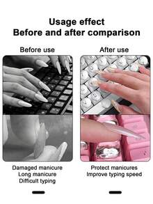 Transparent Hemispherical Silicone Height-Increasing Keyboard Stickers, Nail Art Dedicated Nail Protection Round Bead Keycaps Anti-Slip Pads - View 3