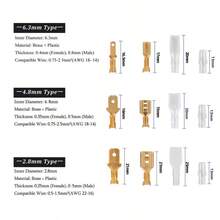 600pcs Quick Connect Terminals, 2.8/4.8/6.3mm Male/Female Blade Quick Connect Terminals With Insulated Sleeves Set - 600PCS - View 5