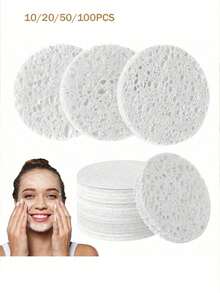 OBOVAY Juego de 10/20/100 piezas de esponjas de limpieza facial natural, esponja de limpieza 100% pura natural para eliminar el maquillaje, adecuada para limpieza de maquillaje y spa, se puede usar para exfoliación, eliminación de maquillaje y lavado de cara, esponja de limpieza facial comprimida, esponja de limpieza para eliminar el maquillaje, esencial para la vuelta a la escuela - Multicolor - Ver 2