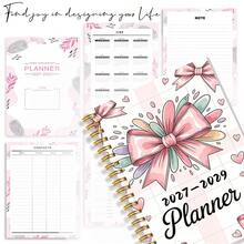 DANPERJI 1PC A5 2027-2029 Three-Year Plan Calendar Book, Pink Bow Love, Monthly Plan Book, Multi-Year Plan, Daily Planning, Travel Record, Efficiency Tool, Goal Tracking, Progress Tracking, Office Workers (Meetings/Work Tasks), Business People - 1pc - View 4