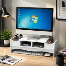 Soporte Monitor Escritorio De Madera De 2 Nivele Organizador YMYM - Granate - Ver 10