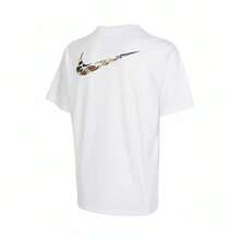 Nike 舒適休閒圓領套頭文字正面印花短袖T卹 男款 白色 - 白色 - 查看 8