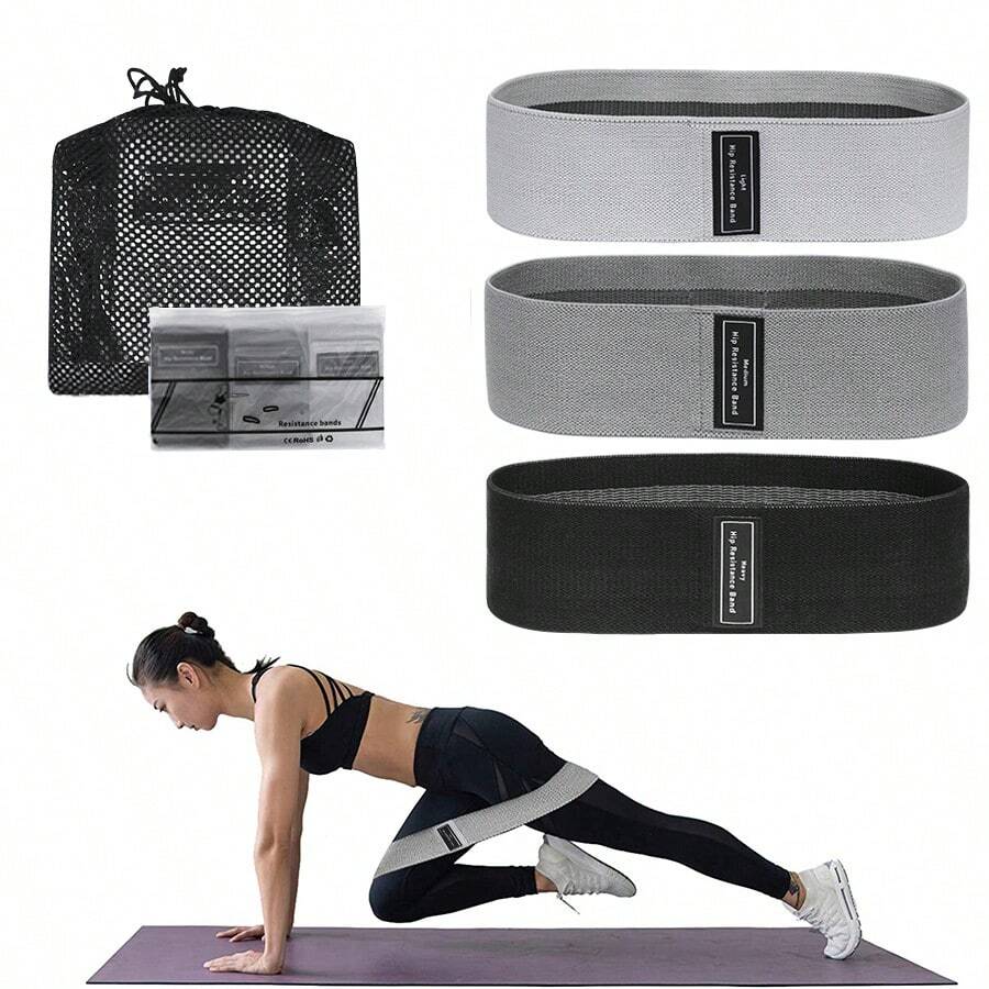 3pcs Resistance Band Set, Yoga Starter Kit For Men & Women, Stretching Workout Bands, Pilates Elastic Bands, Suitable For Yoga Exercise Training - Multicolor - View 1