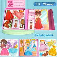 Children's Magnetic Princess Dress-Up Busy Book, 10 Theme Educational Activity Book, Creative Magnetic Matching Game, Suitable For Toddlers 3 Years And Above - Multicolor - View 9