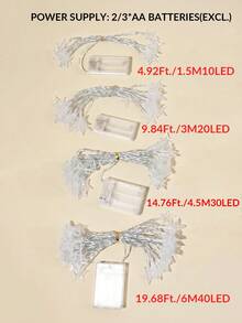 1pc Indoor Home Decor White Ball& Star Light String,Bedroom Wall Decor LED Fairy Light,Back To School Classroom Dorm Decor String Light - 黃光 - 查看 10