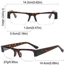 Half-Frame Black Clear Lens Retro Slim Frame Glasses That Make Your Face Look Smaller - Black - View 9