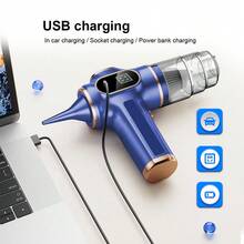 SOKANY Portable Wireless Car Vacuum Cleaner, Wet & Dry 2-In-1 Blower & Suction, 45,000 Rpm Powerful Suction, Type-C Fast Charging (1500mAh*2), Equipped With Multiple Accessories, Suitable For Various Scenarios, Essential Tool For Daily Cleaning - Cordless - View 9