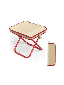 1 pieza Taburete plegable portátil, adecuado para camping, viajes, vacaciones y pesca, con taburete ajustable con cremallera - Multicolor - View 13