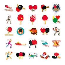 50pcs Table Tennis Sports Stickers Creative Luggage Skateboard Tablet Cartoon Decorative Decals - 50 Ping Pong Balls - View 4