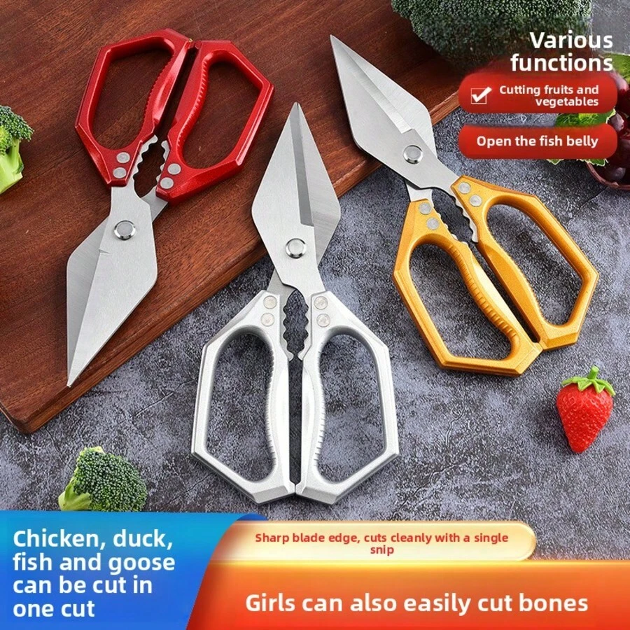 Kitchen Scissors, Multifunctional Stainless Steel Heavy Duty Shears For Cutting Chicken, Fish, Vegetables, Chicken Bones, BBQ Food, Large Head Scissors - Kitchen Shears - View 1