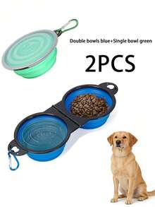 Pet Travel Folding Silicone Bowl With Lid, Anti-Spill And Hook, Portable Dual-Use Water And Food Bowl For Dogs And Cats - Multicolor - View 10