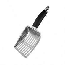 1pc Stainless Steel Hollow Cat Litter Scoop, Pet Cleaning Accessory, Pet Toilet Broom Accessory, Professional Pet Cleaning Tool, Feces Scoop, Filter Scoop, Pet Supplies, Stainless Steel Material Easy To Clean, Suitable For Cats, Hamsters, Rabbits, Guinea Pigs - Multicolor - View 7