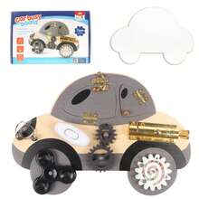 Montessori Daily Life Educational Toy Car Busy Board With Lock, Switch, Gear Rotation Board, Children's Educational Early Learning Toy - Multicolor - View 2