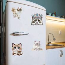 4pcs Diamond Art Refrigerator Magnets Ragdoll Cat Diamond Painting Decoration DIY Diamond Painting Magnet Kit Suitable For DIY Crafts Gifts Refrigerator Mailbox Decoration - View 6