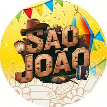 Round Party Backdrop, Easy To Put On, 1.50m, For June Festivals And Arraiás (Brazilian June Festival). - FJN171 - 查看 1