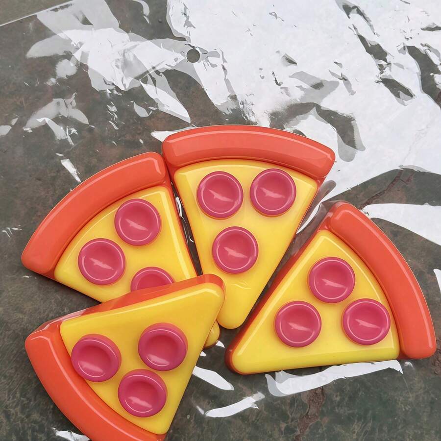 Tachimi 1pc Soft Realistic Cheese Pizza Creative Squeeze Toy, Food Slice Handheld Stress Relief Toy, Lightweight Pocket Venting Toy, Random Shipment Without Individual Packaging, Exquisite Birthday Party Favor - Multicolor - View 1