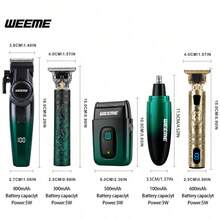 WEEME 4-In-1 Professional Men's Grooming Kit - Electric Shaver, Beard Trimmer, Nose Hair Trimmer, USB Rechargeable, Powerful & Precise Cutting - Multicolor - View 4
