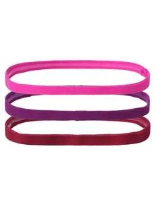 3pcs Non-Slip Silicone Sports Thin Hairbands, High Elasticity Anti-Slip Fitness Hair Ties, 1cm Narrow Running Yoga Sweat-Absorbing Headbands, Multi-Color Outdoor Fitness Sweat-Absorbing Headbands - Sky Blue, Deep Blue, Red - View 9